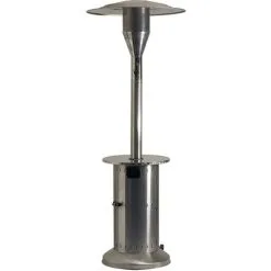 Favex - Parasol Chauffant Gaz - Commercial Inox - Extérieur - Prêt à L'emploi Livré Avec Tuyau Et Détendeur - 4 à 15 Kw - 20m² - 88 X 88 X 230 Cm - Gris