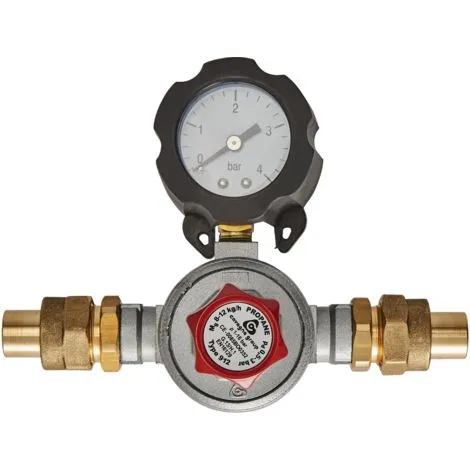 Mano-détendeur Haute Pression Propane Avec Manomètre 8kg/h - 0,5 à 3b - à Souder 12 - Favex 1 Mano-détendeur Haute Pression Propane Avec Manomètre 8kg/h - 0,5 à 3b - à Souder 12 - Favex