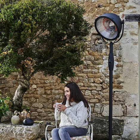 Favex - Chauffage électrique Côme Sur Pied - Extérieur - Acier Noir - 3 Puissances De Chauffe - 40 X 40 X 210 Cm - Noir 2 Favex - Chauffage électrique Côme Sur Pied - Extérieur - Acier Noir - 3 Puissances De Chauffe - 40 X 40 X 210 Cm - Noir – Image 2