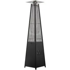 Favex - Parasol Chauffant Gaz Flamme Noir - Extérieur - Prêt à L'emploi Livré Avec Tuyau Et Détendeur - 13 Kw - 12m² - 51,5 X 57,5 X 228 Cm - Noir