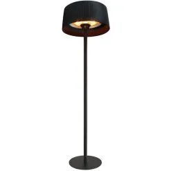 Favex - Parasol Chauffant électrique Sirmione Noir- Extérieur - 3 Puissances De Chauffe - Économique - 60 X 60 X 215 Cm - Noir